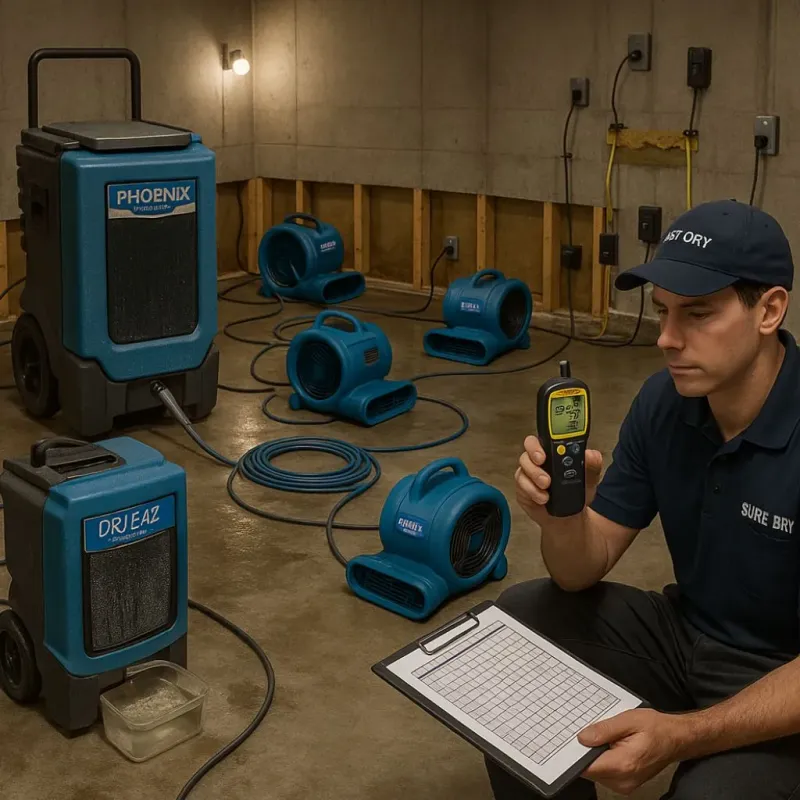 Structural Drying and Dehumidification process in Oregon, IL